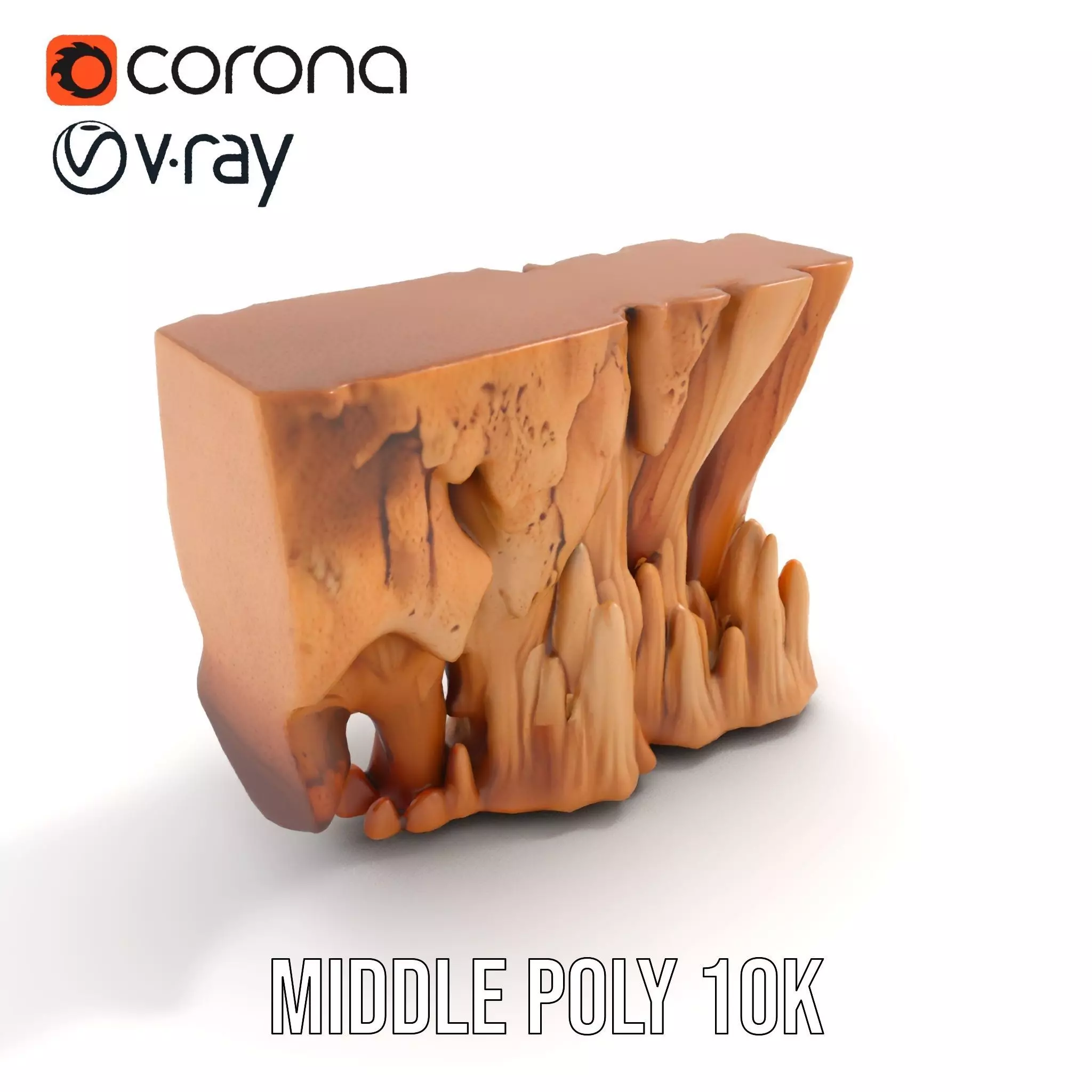 Natural Stalagmite and Stalactite Model Pack for Cave Environ... Low-poly 3D model_5