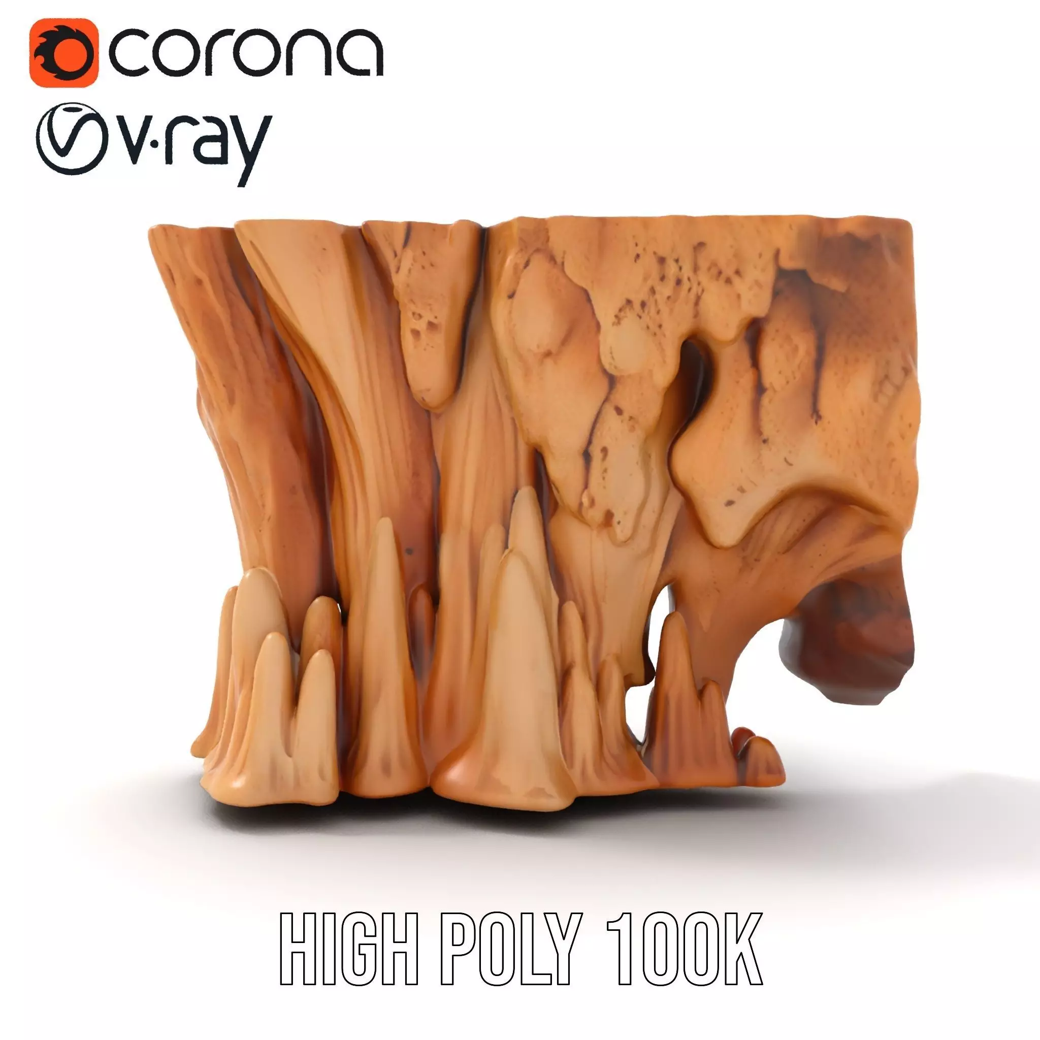 Natural Stalagmite and Stalactite Model Pack for Cave Environ... Low-poly 3D model_26