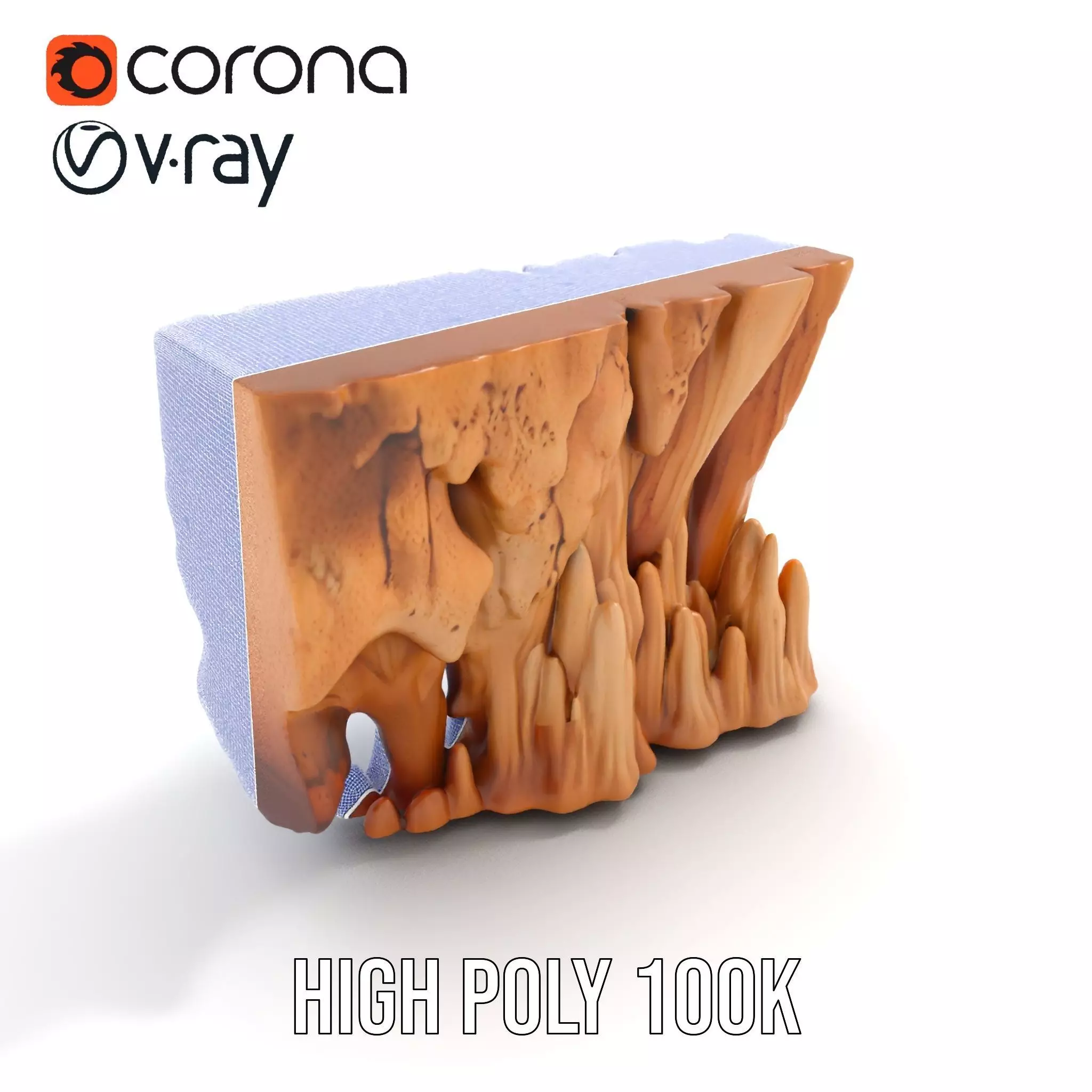 Natural Stalagmite and Stalactite Model Pack for Cave Environ... Low-poly 3D model_34