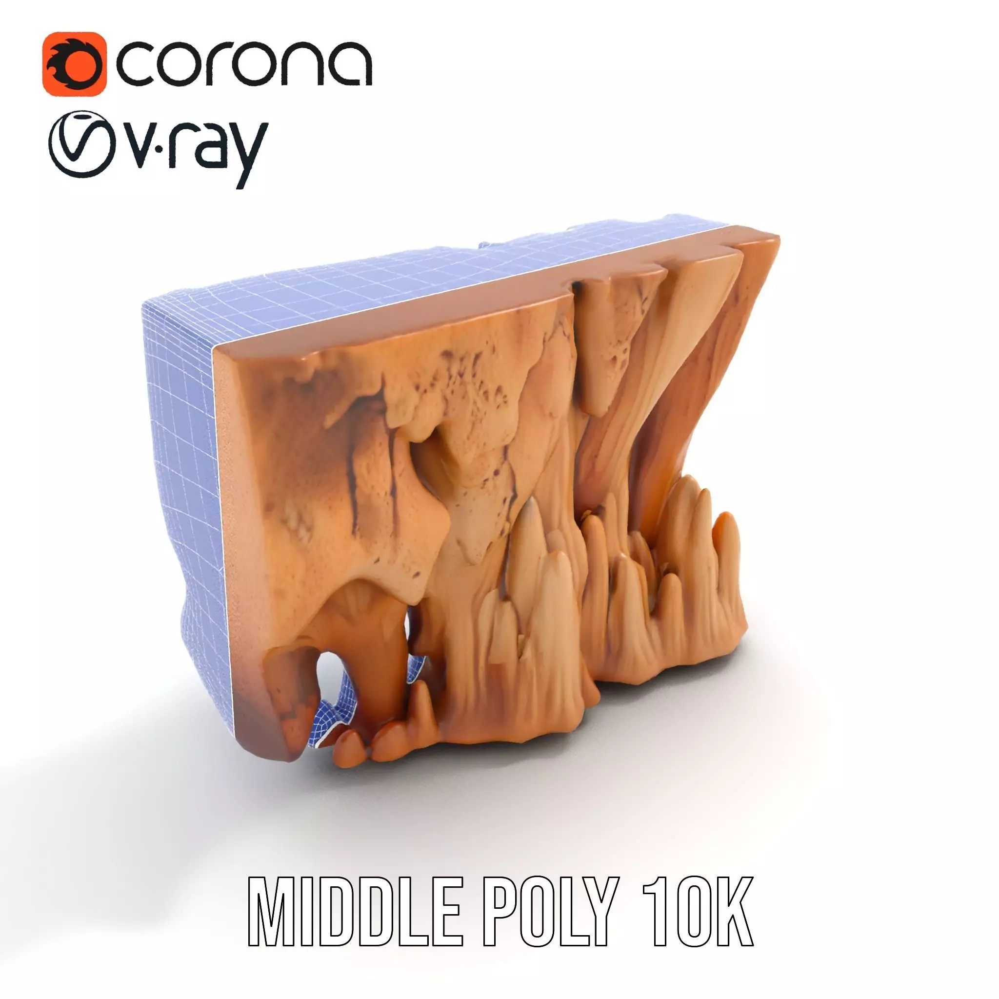 Natural Stalagmite and Stalactite Model Pack for Cave Environ... Low-poly 3D model_13