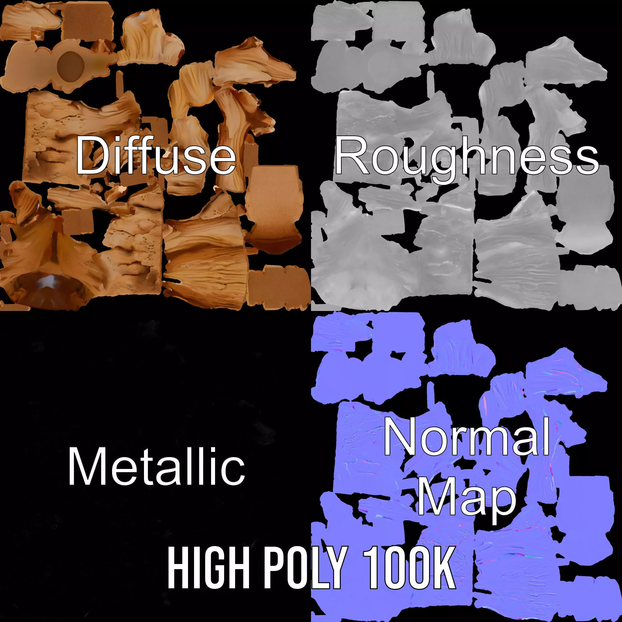 Natural Stalagmite and Stalactite Model Pack for Cave Environ... Low-poly 3D model_3