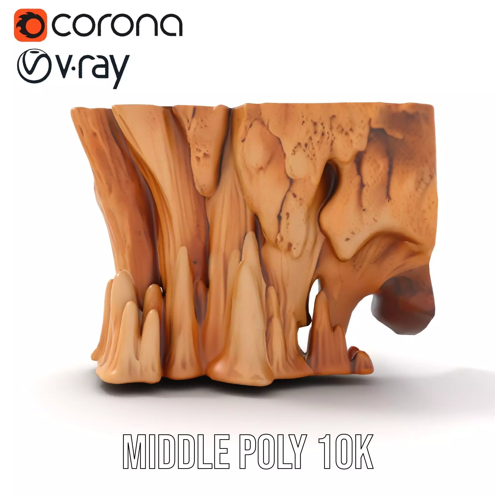 Natural Stalagmite and Stalactite Model Pack for Cave Environ... Low-poly 3D model_22