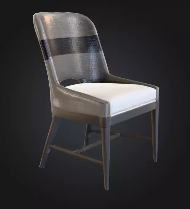 Minimalist Chair Low-poly 3D model_2