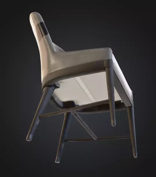 Minimalist Chair Low-poly 3D model_3