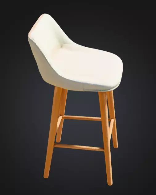 Modern Farmhouse Counter Height Bar Stool Low-poly 3D model_10