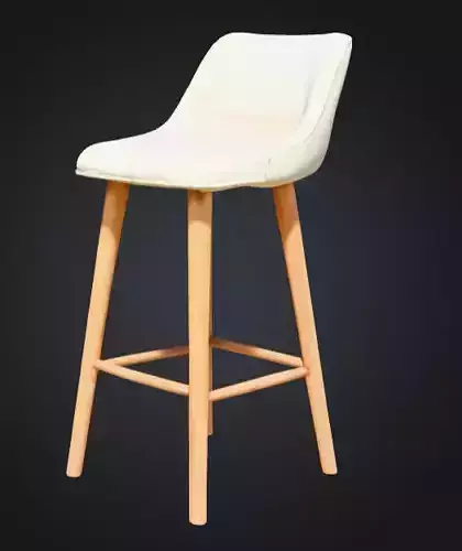 Modern Farmhouse Counter Height Bar Stool Low-poly 3D model