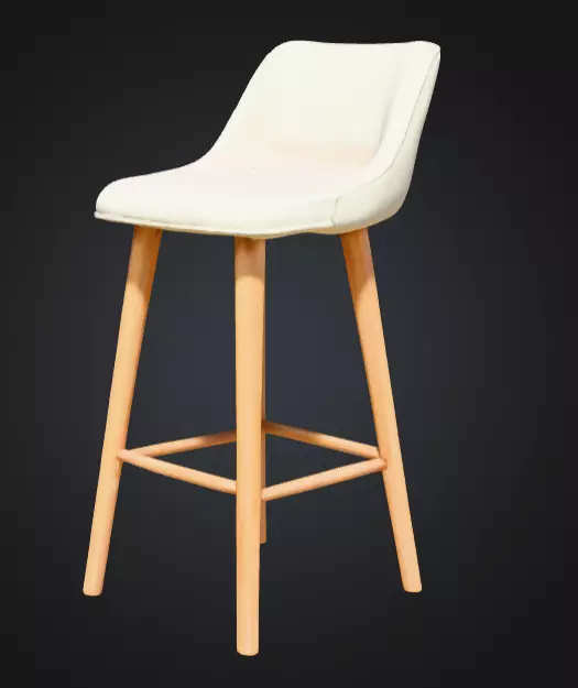 Modern Farmhouse Counter Height Bar Stool Low-poly 3D model_0