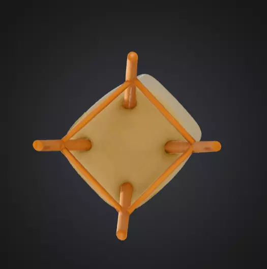 Modern Farmhouse Counter Height Bar Stool Low-poly 3D model_7