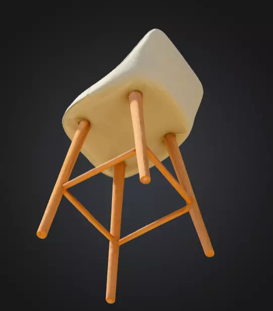 Modern Farmhouse Counter Height Bar Stool Low-poly 3D model_6