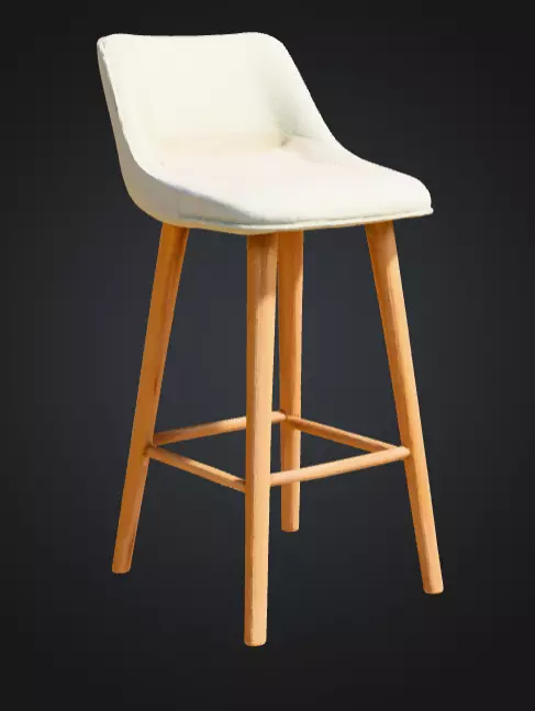 Modern Farmhouse Counter Height Bar Stool Low-poly 3D model_2