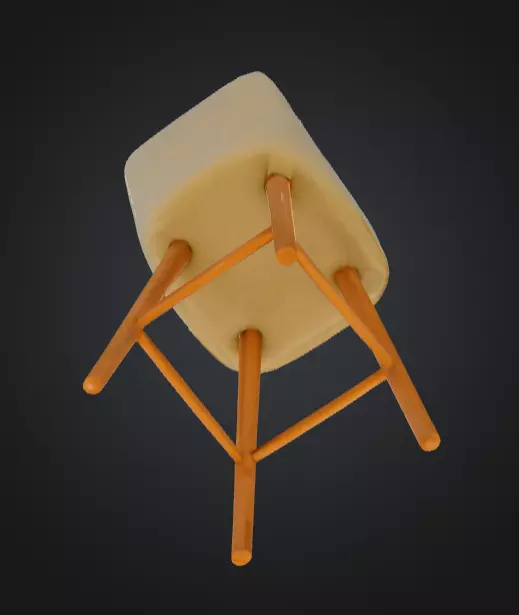 Modern Farmhouse Counter Height Bar Stool Low-poly 3D model_5