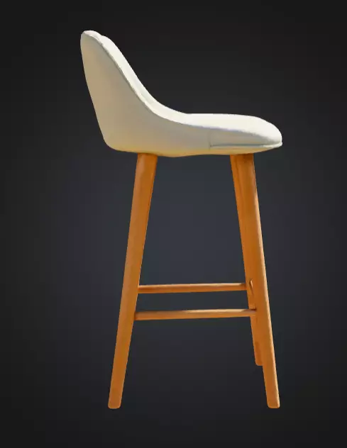 Modern Farmhouse Counter Height Bar Stool Low-poly 3D model_3