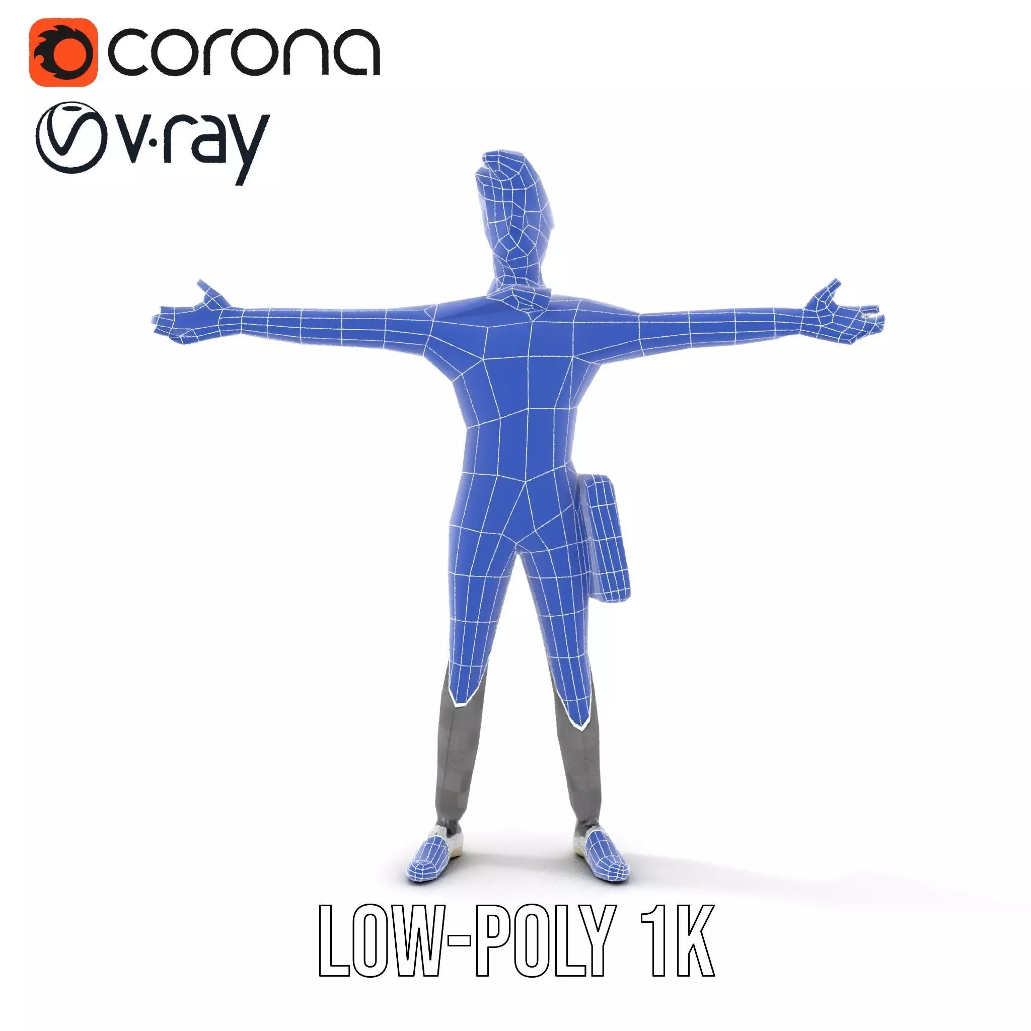 Businessman Character Model Pack  Suit and Briefcase Low-poly 3D model_20