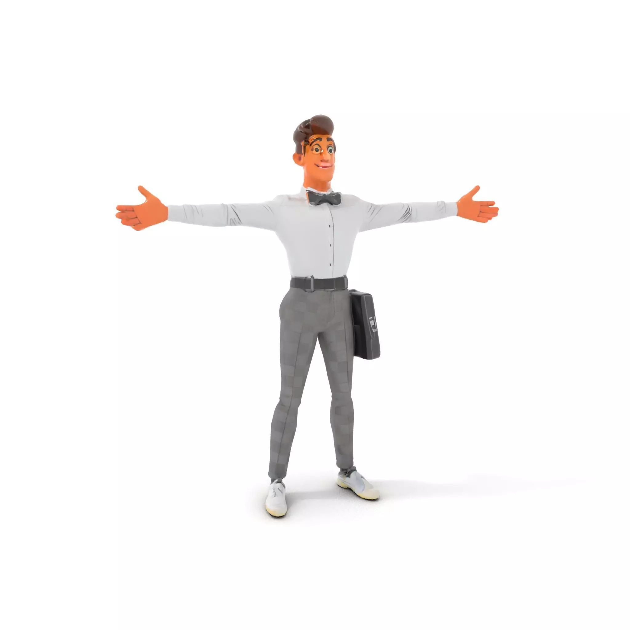 Businessman Character Model Pack  Suit and Briefcase Low-poly 3D model_0