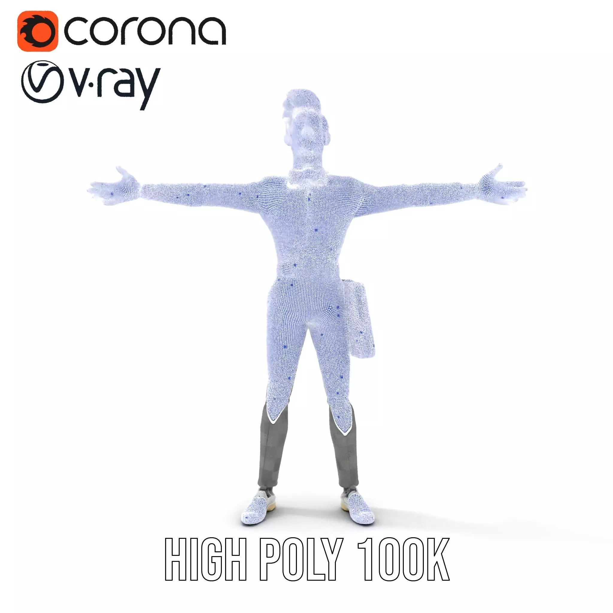 Businessman Character Model Pack  Suit and Briefcase Low-poly 3D model_32