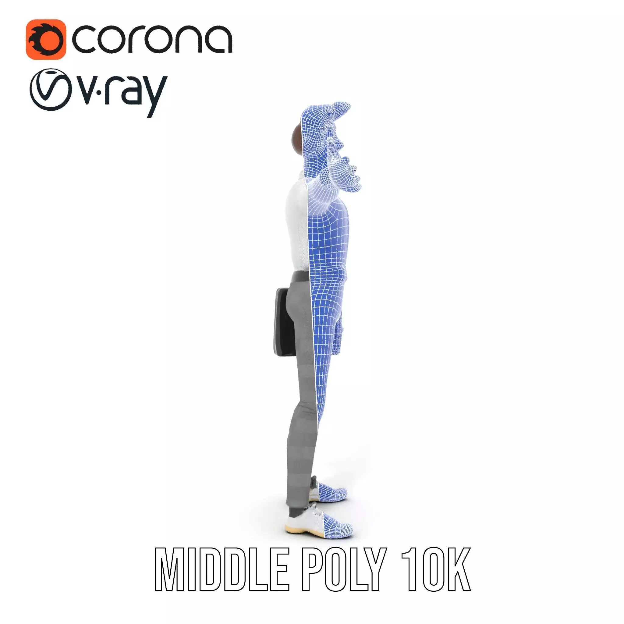 Businessman Character Model Pack  Suit and Briefcase Low-poly 3D model_16