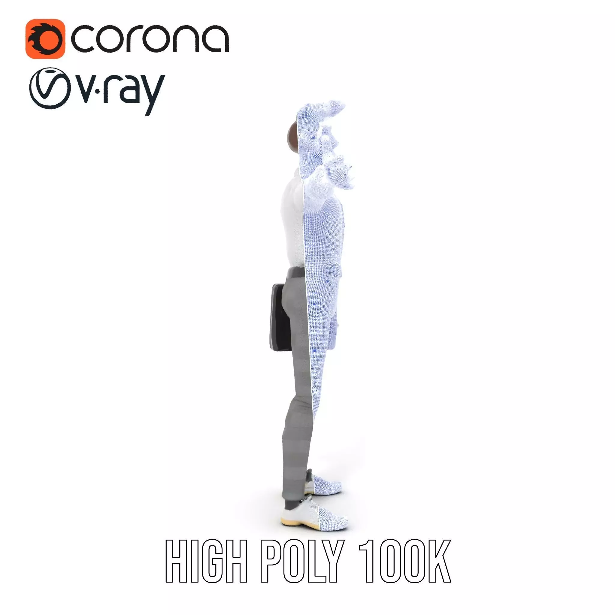 Businessman Character Model Pack  Suit and Briefcase Low-poly 3D model_29