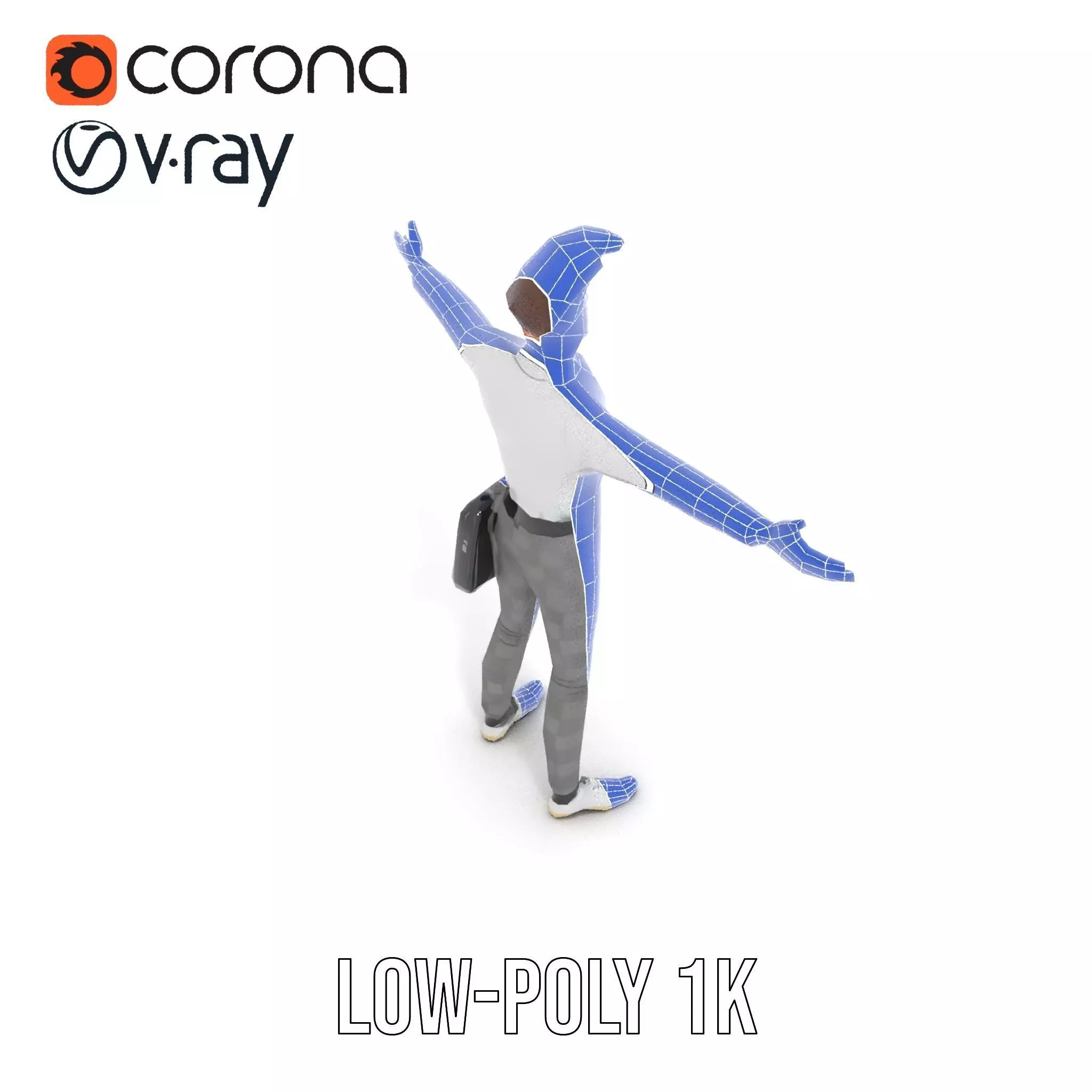 Businessman Character Model Pack  Suit and Briefcase Low-poly 3D model_28