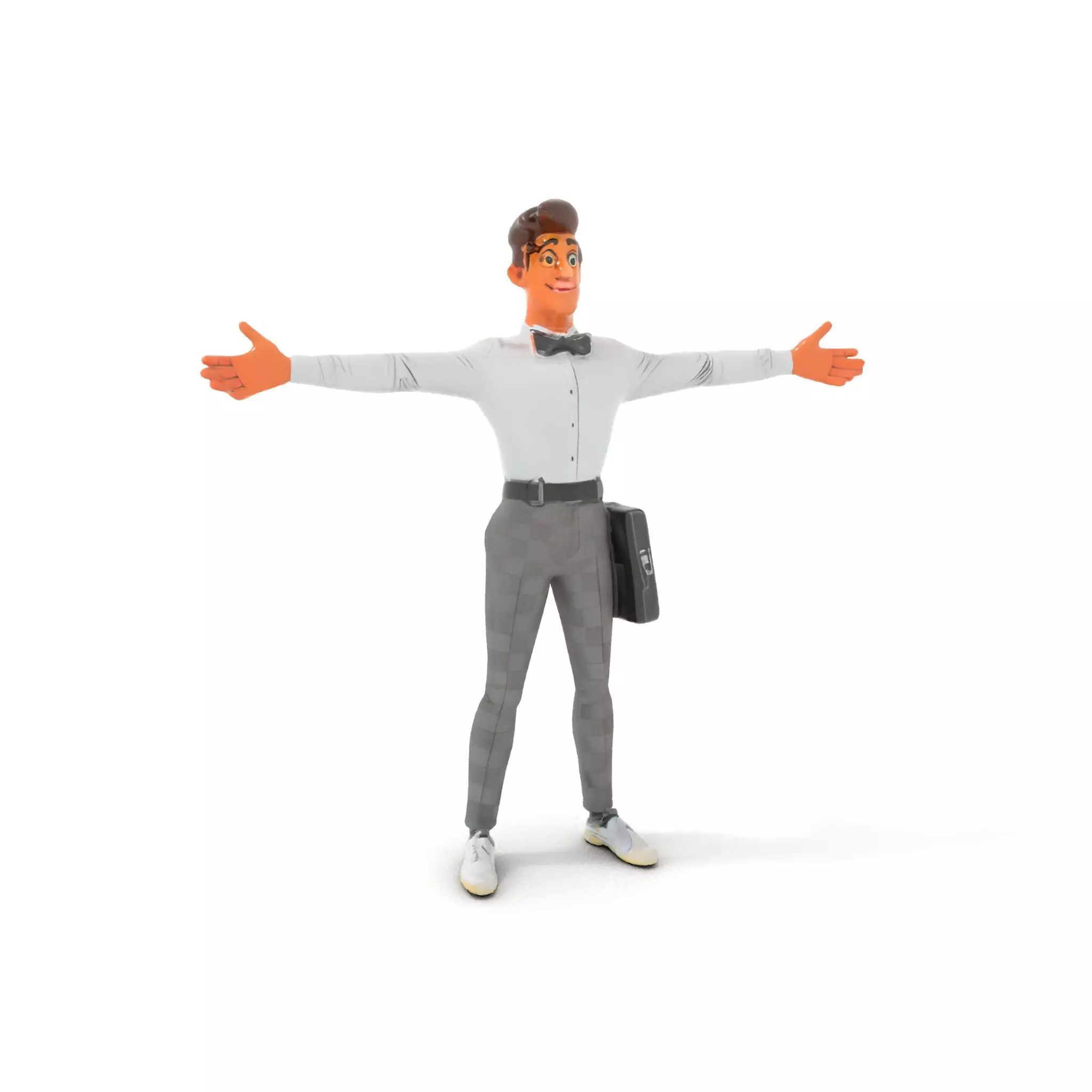 Businessman Character Model Pack  Suit and Briefcase Low-poly 3D model_7