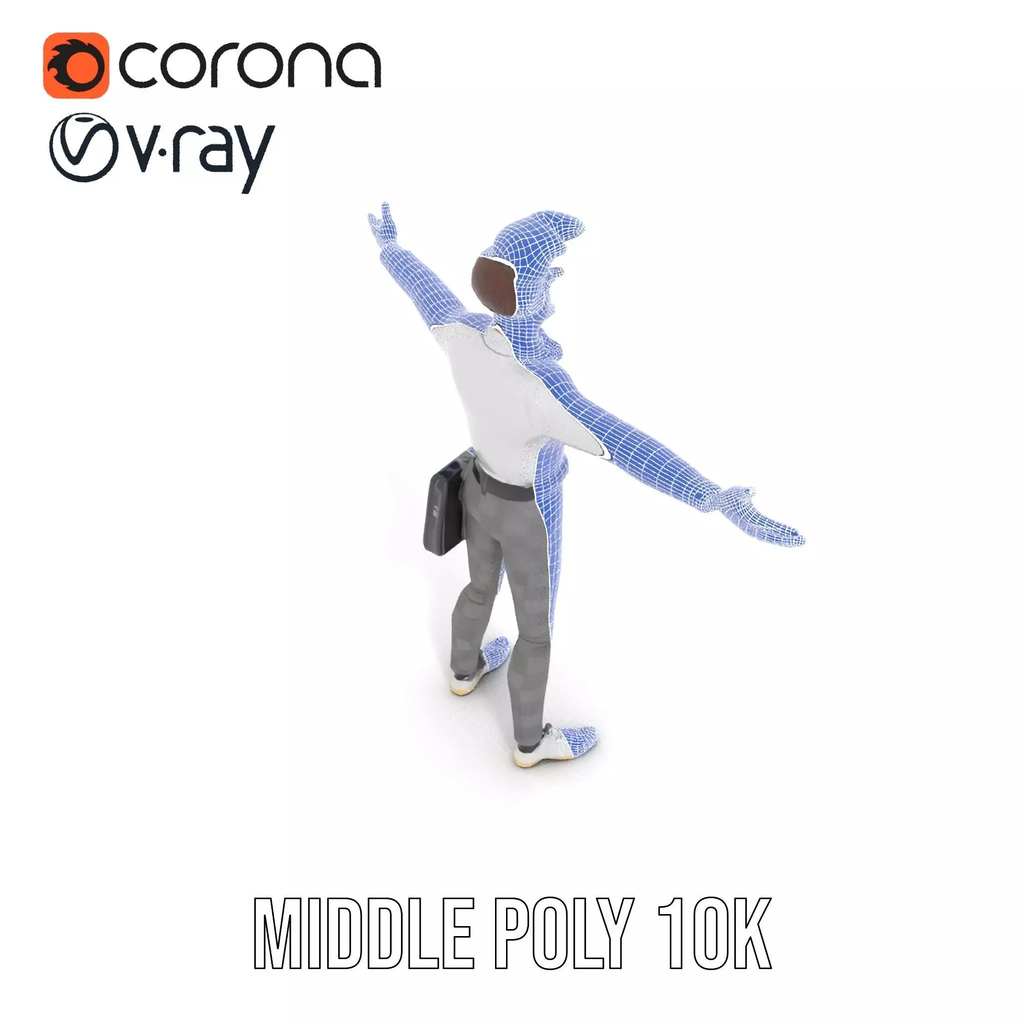 Businessman Character Model Pack  Suit and Briefcase Low-poly 3D model_27