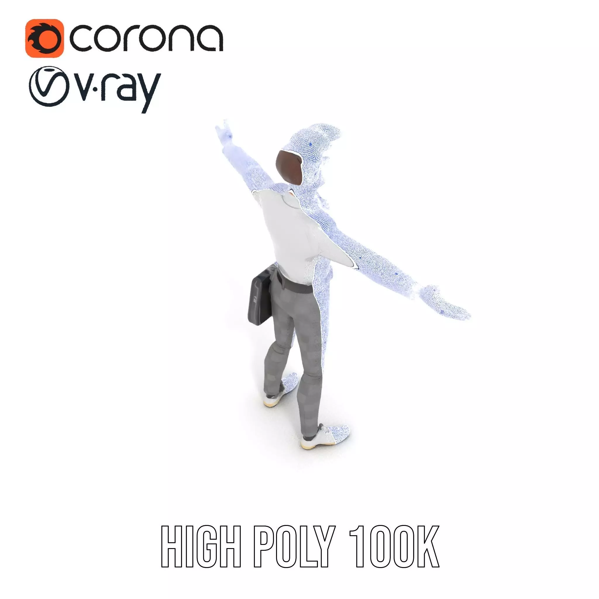 Businessman Character Model Pack  Suit and Briefcase Low-poly 3D model_33