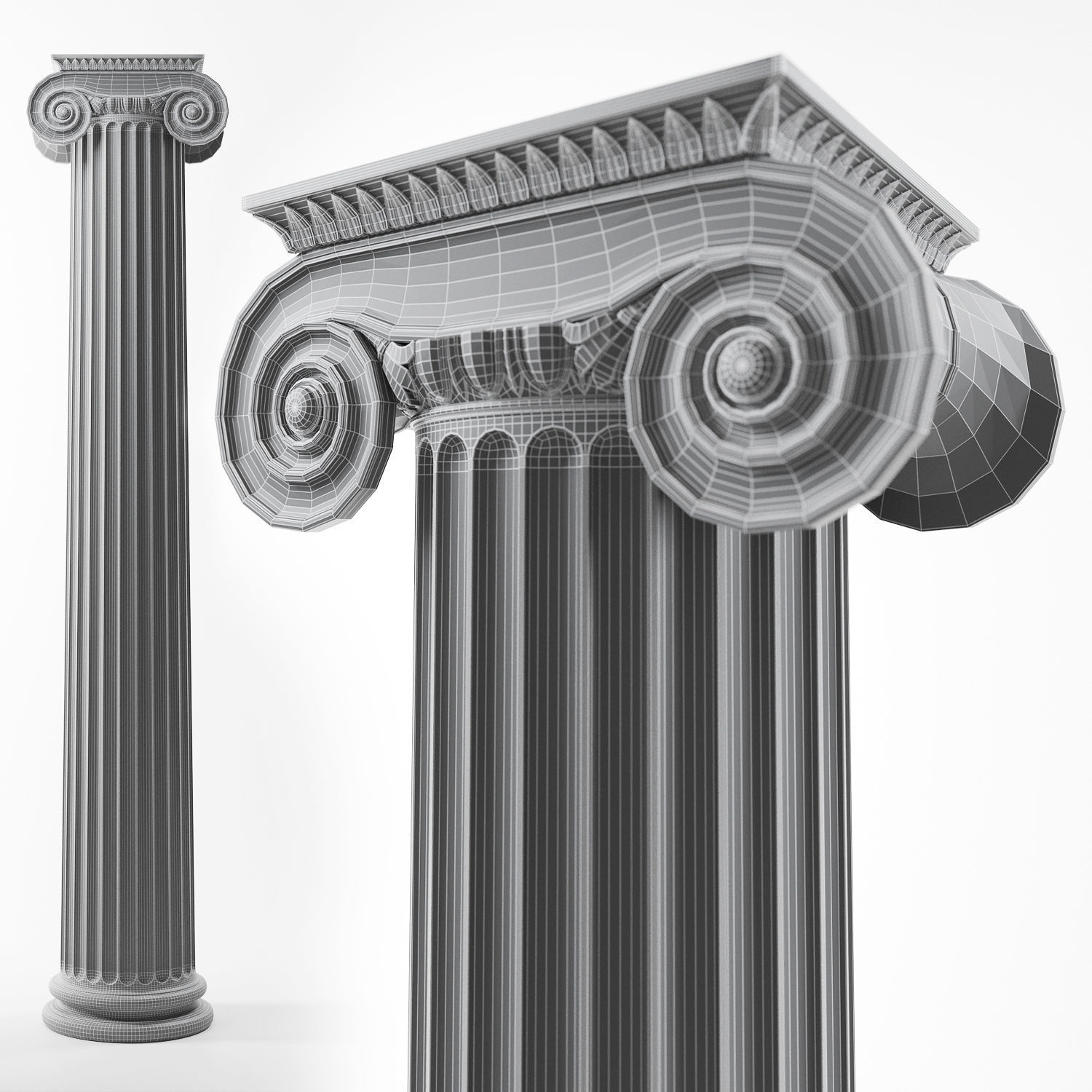 Ionic column 3D model_1
