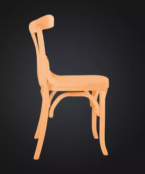 Rustic Elegance Wooden Chair Low-poly 3D model_2