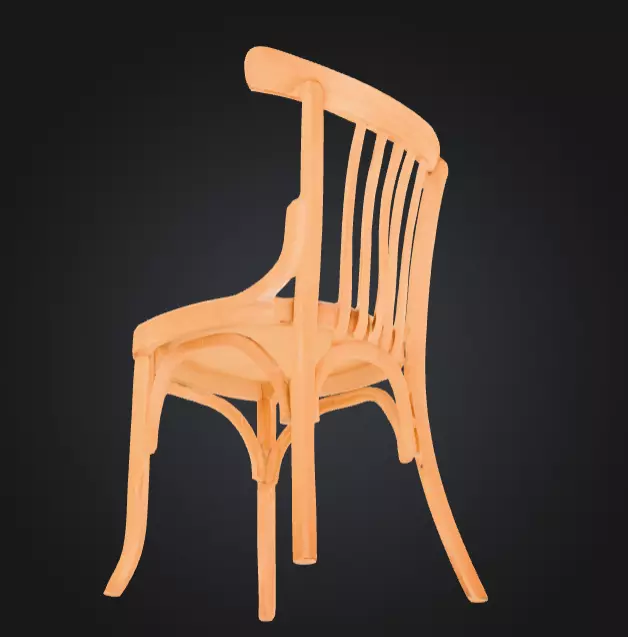 Rustic Elegance Wooden Chair Low-poly 3D model_4