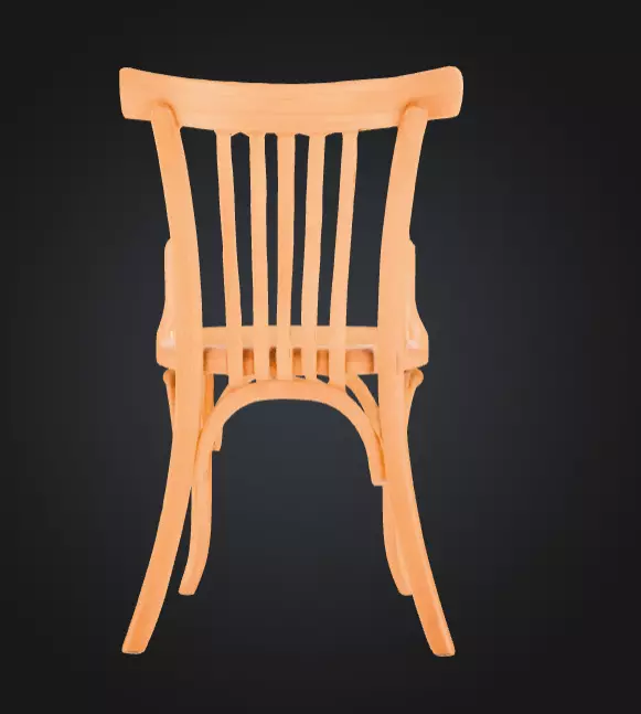 Rustic Elegance Wooden Chair Low-poly 3D model_3