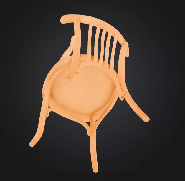 Rustic Elegance Wooden Chair Low-poly 3D model_5