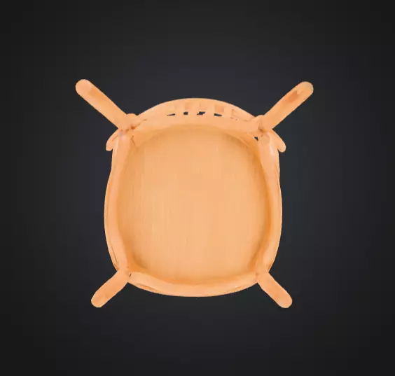 Rustic Elegance Wooden Chair Low-poly 3D model_6