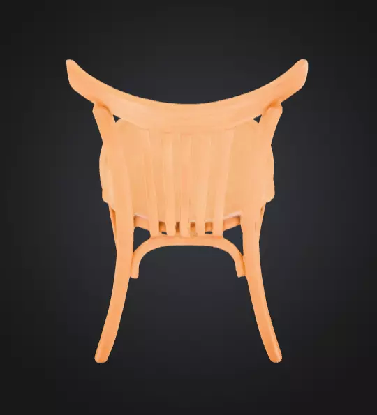 Rustic Elegance Wooden Chair Low-poly 3D model_7