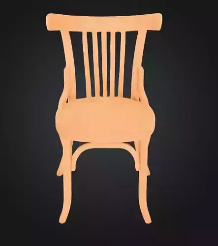 Rustic Elegance Wooden Chair Low-poly 3D model
