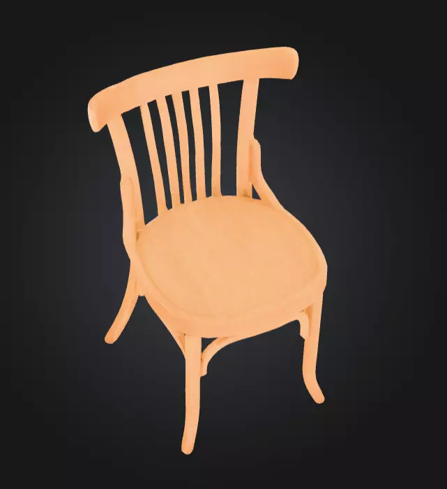 Rustic Elegance Wooden Chair Low-poly 3D model_8