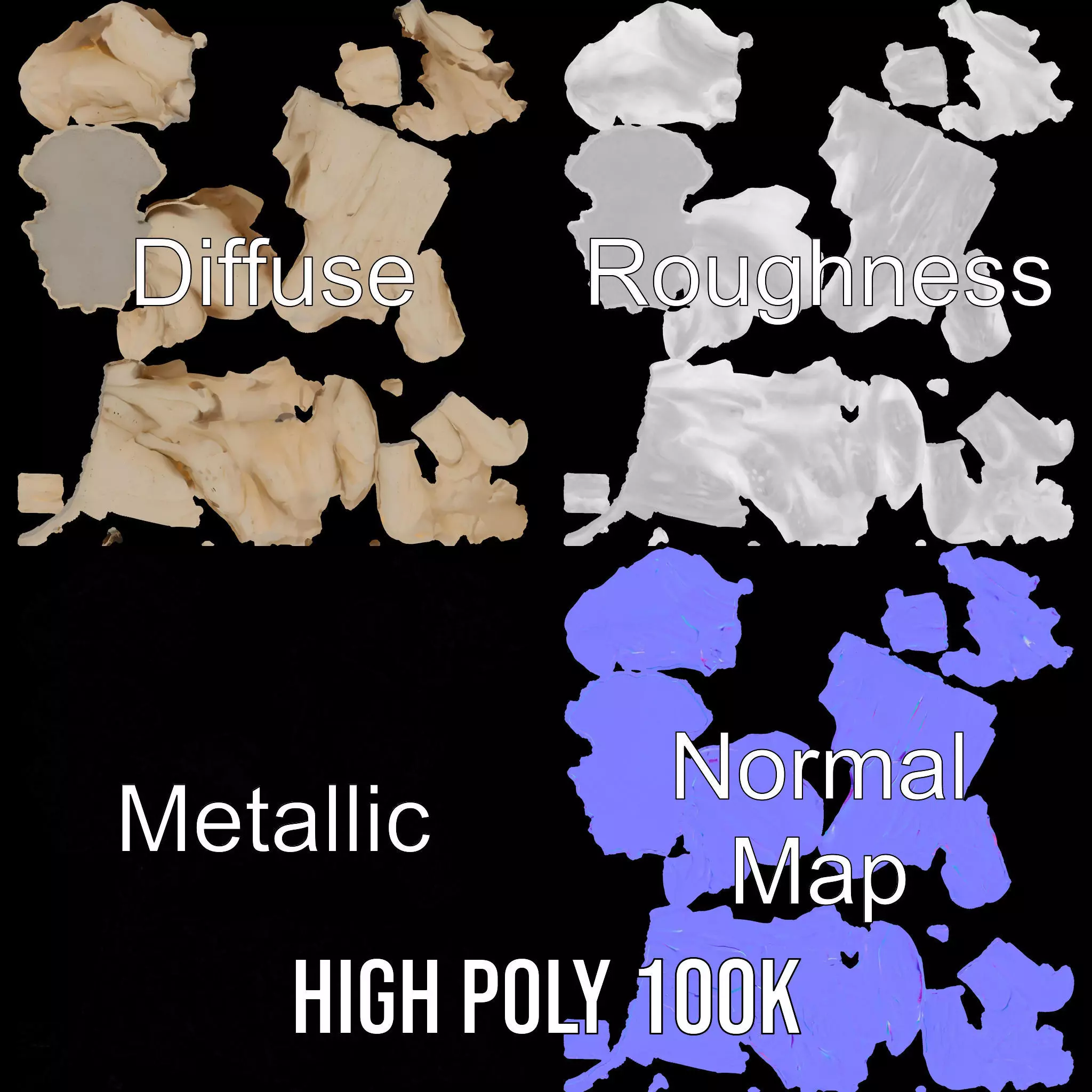 Sandstone Rock Formation Model Pack Low-poly 3D model_4