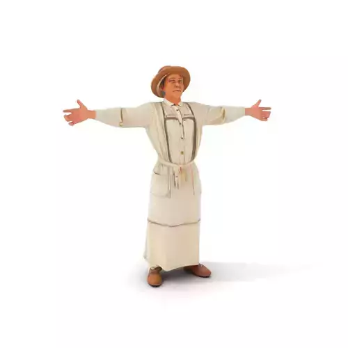 Vintage Farmworker Outfit Model Pack Low-poly 3D model