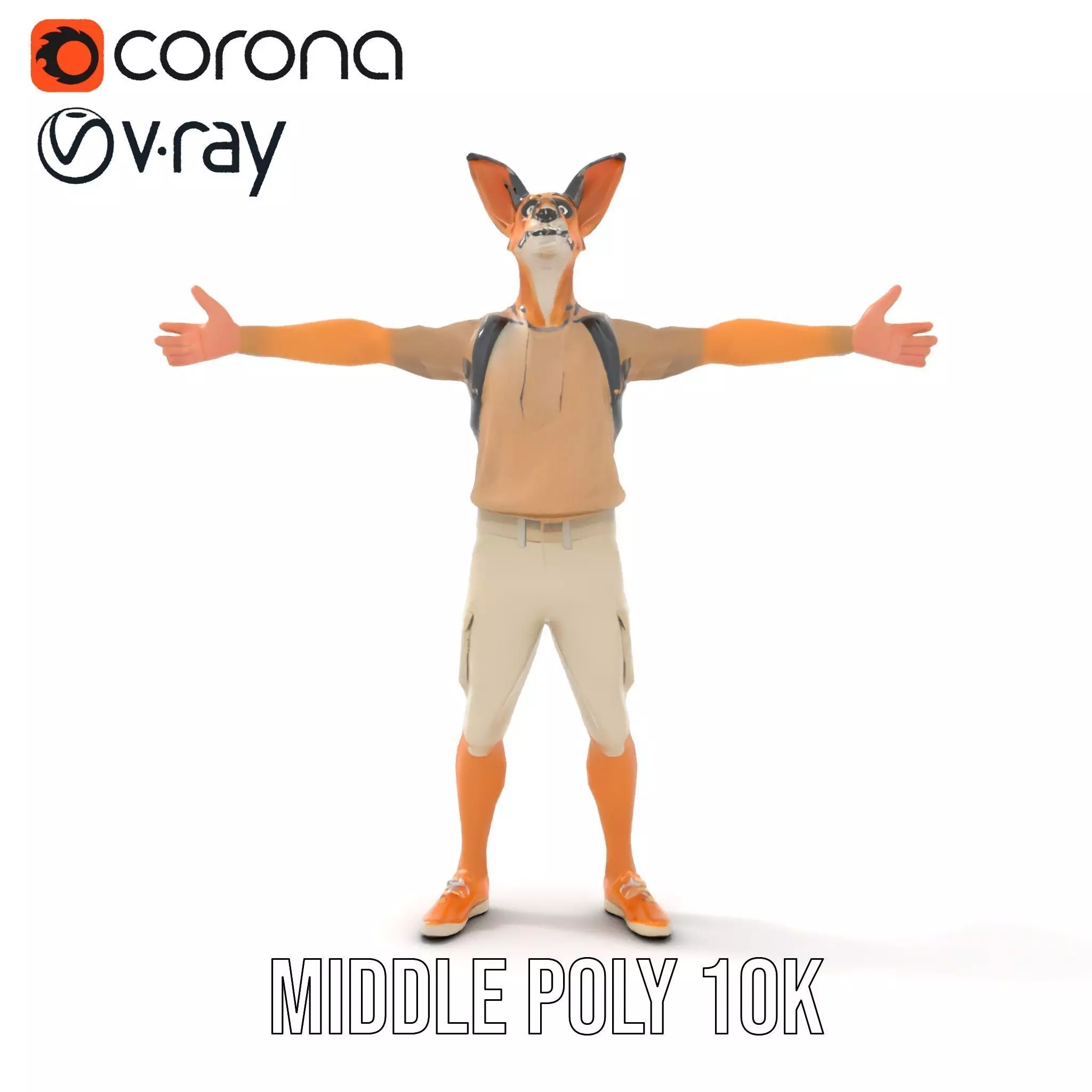 Animated Character DogHuman Hybrid Model Pack Low-poly 3D model_25