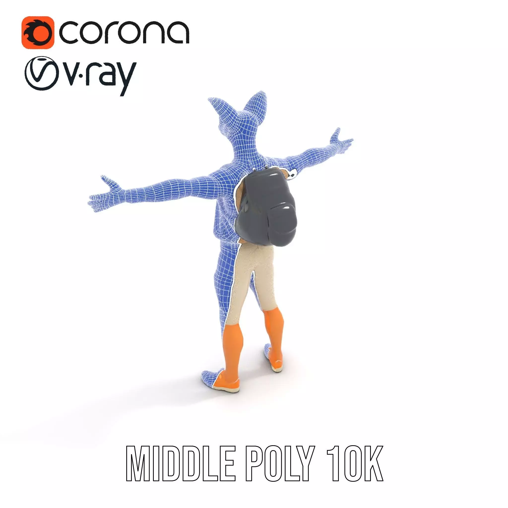 Animated Character DogHuman Hybrid Model Pack Low-poly 3D model_16