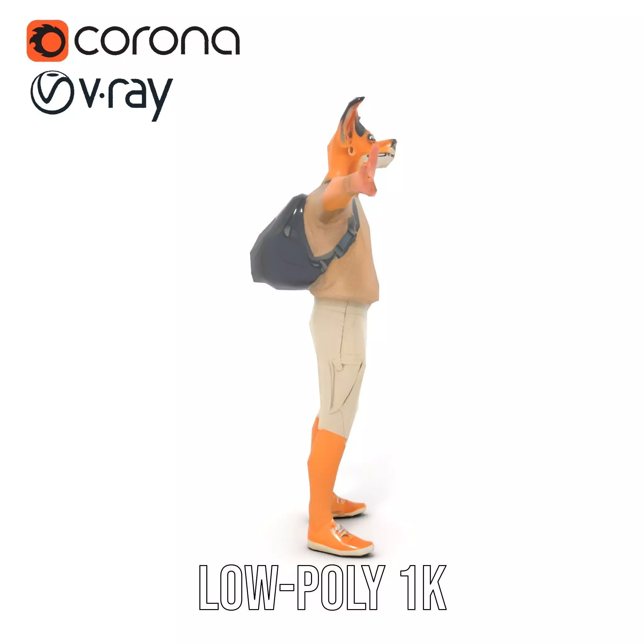 Animated Character DogHuman Hybrid Model Pack Low-poly 3D model_23