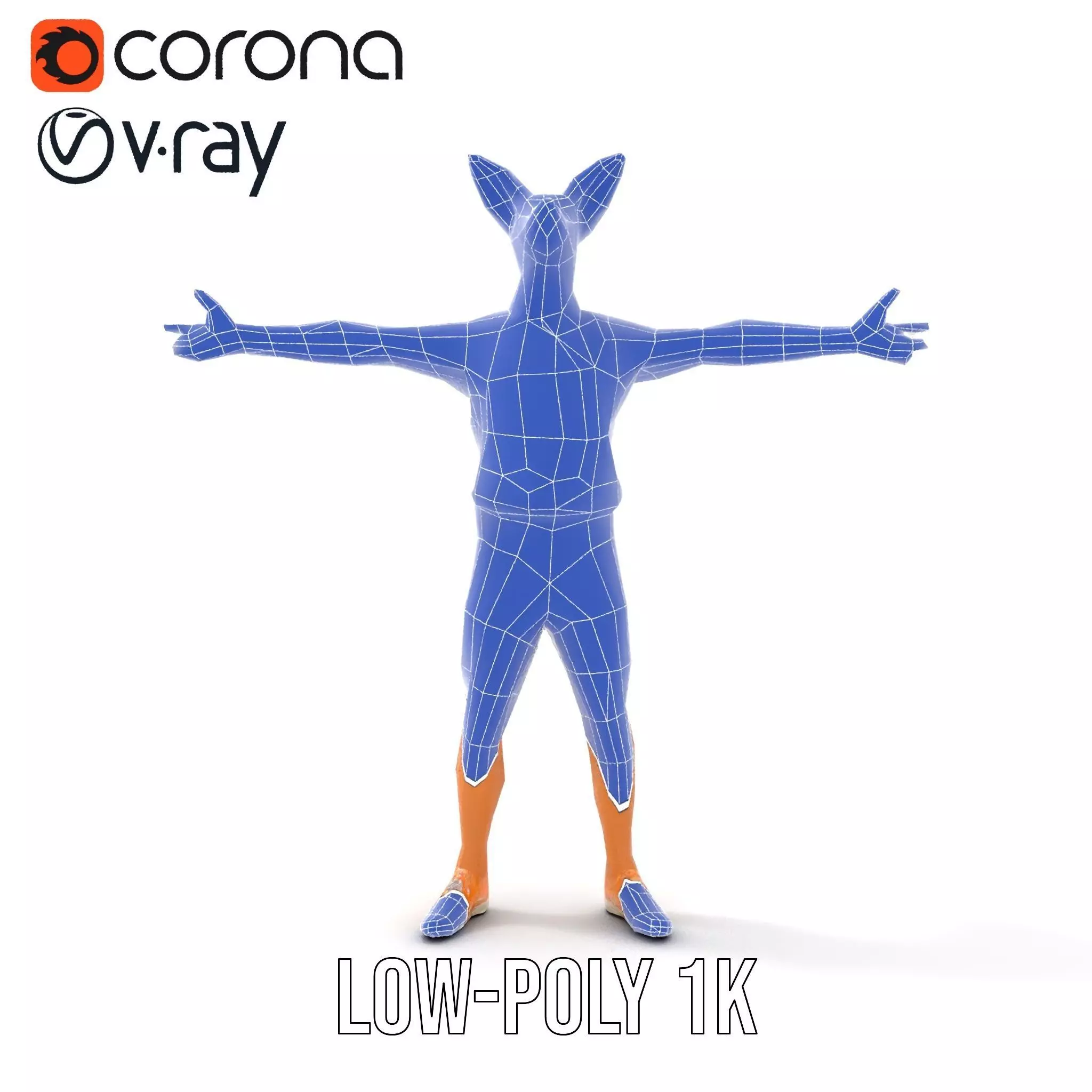 Animated Character DogHuman Hybrid Model Pack Low-poly 3D model_26