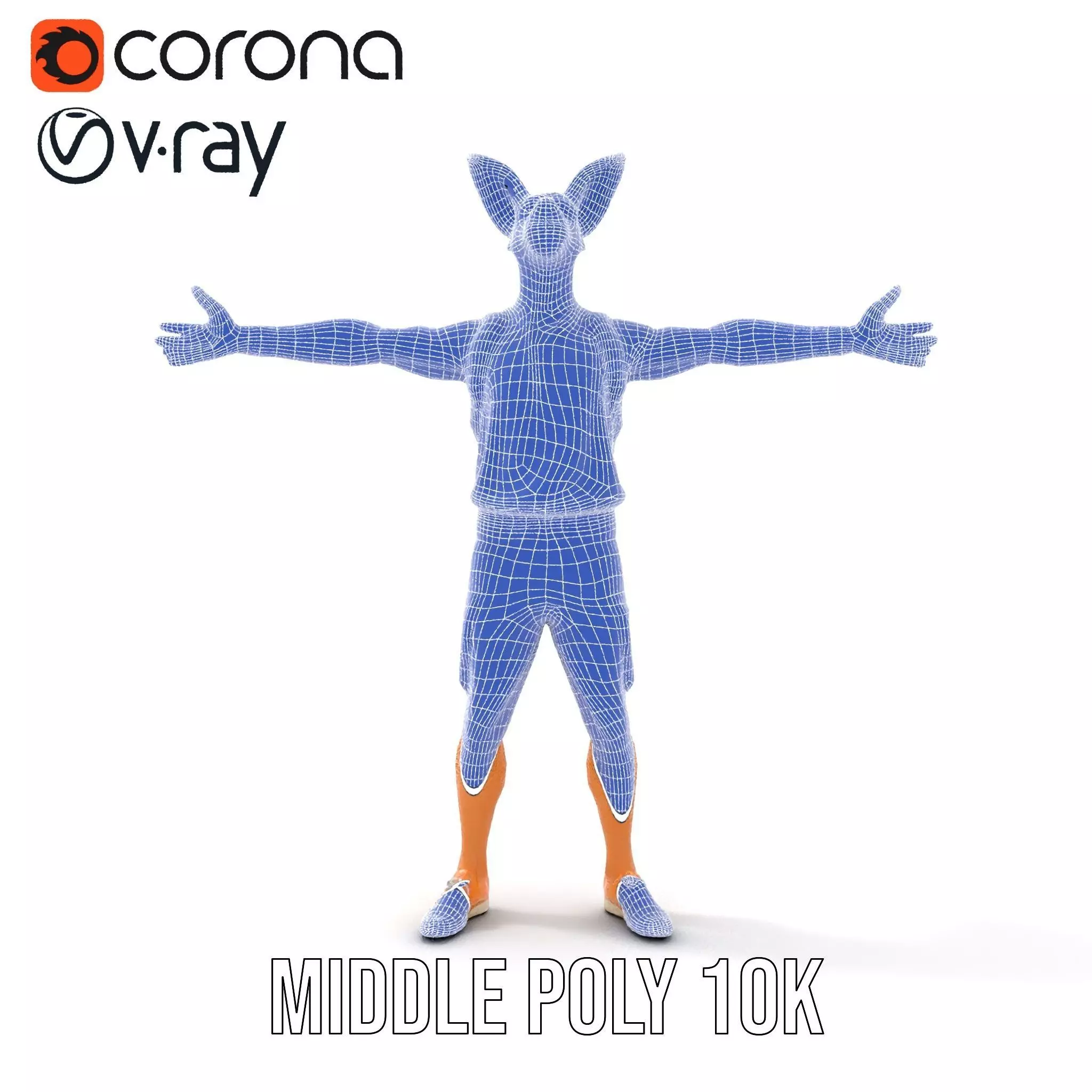 Animated Character DogHuman Hybrid Model Pack Low-poly 3D model_30