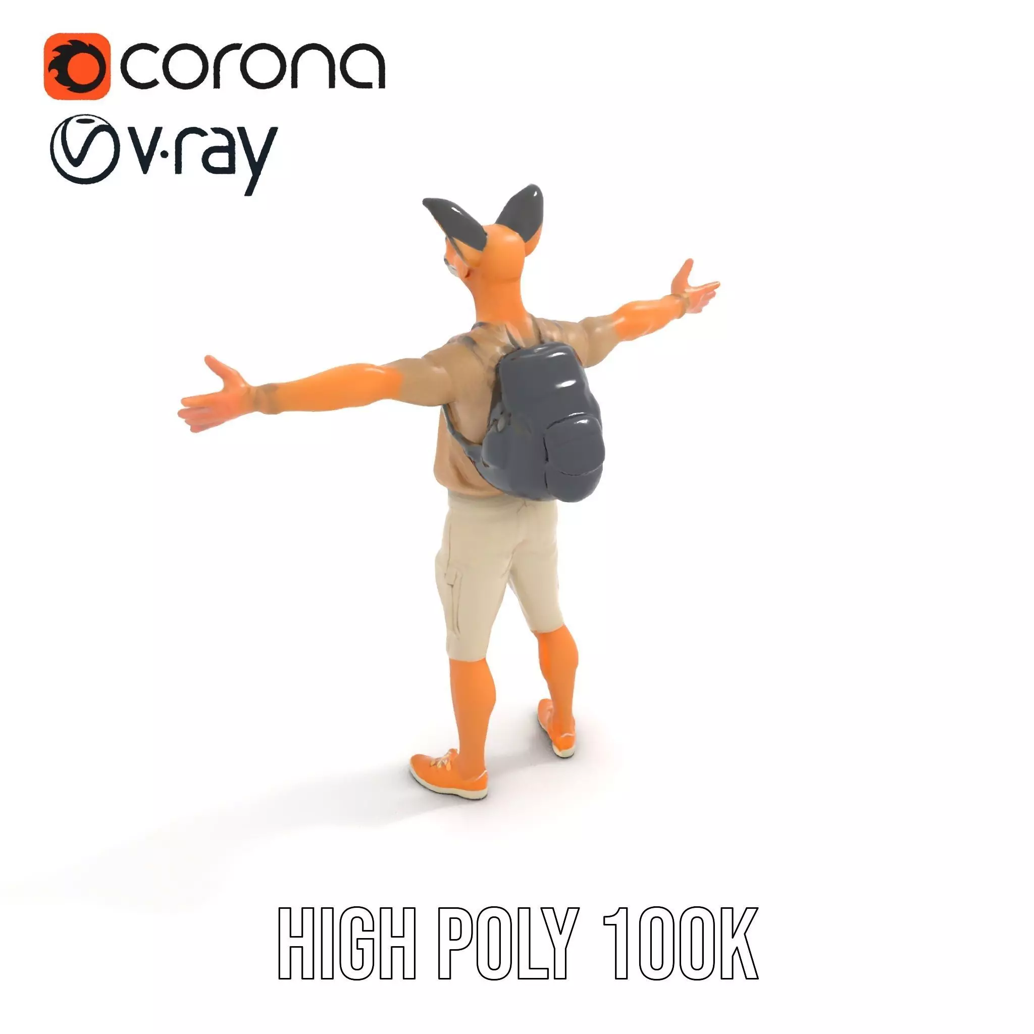 Animated Character DogHuman Hybrid Model Pack Low-poly 3D model_10
