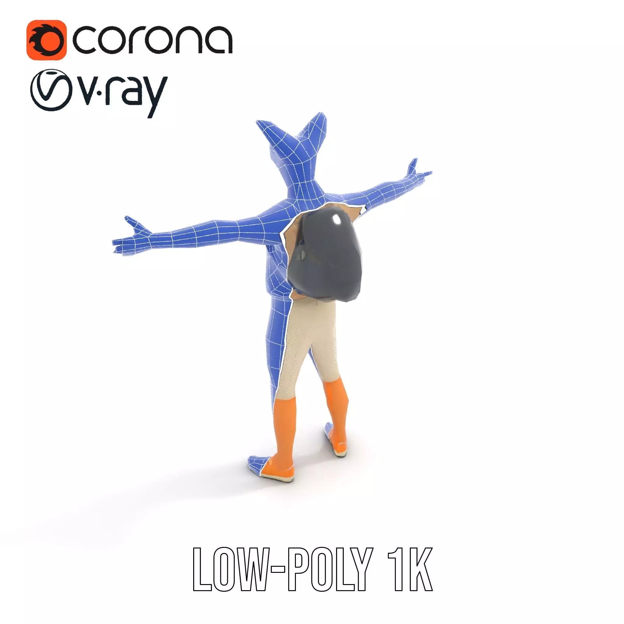 Animated Character DogHuman Hybrid Model Pack Low-poly 3D model_17