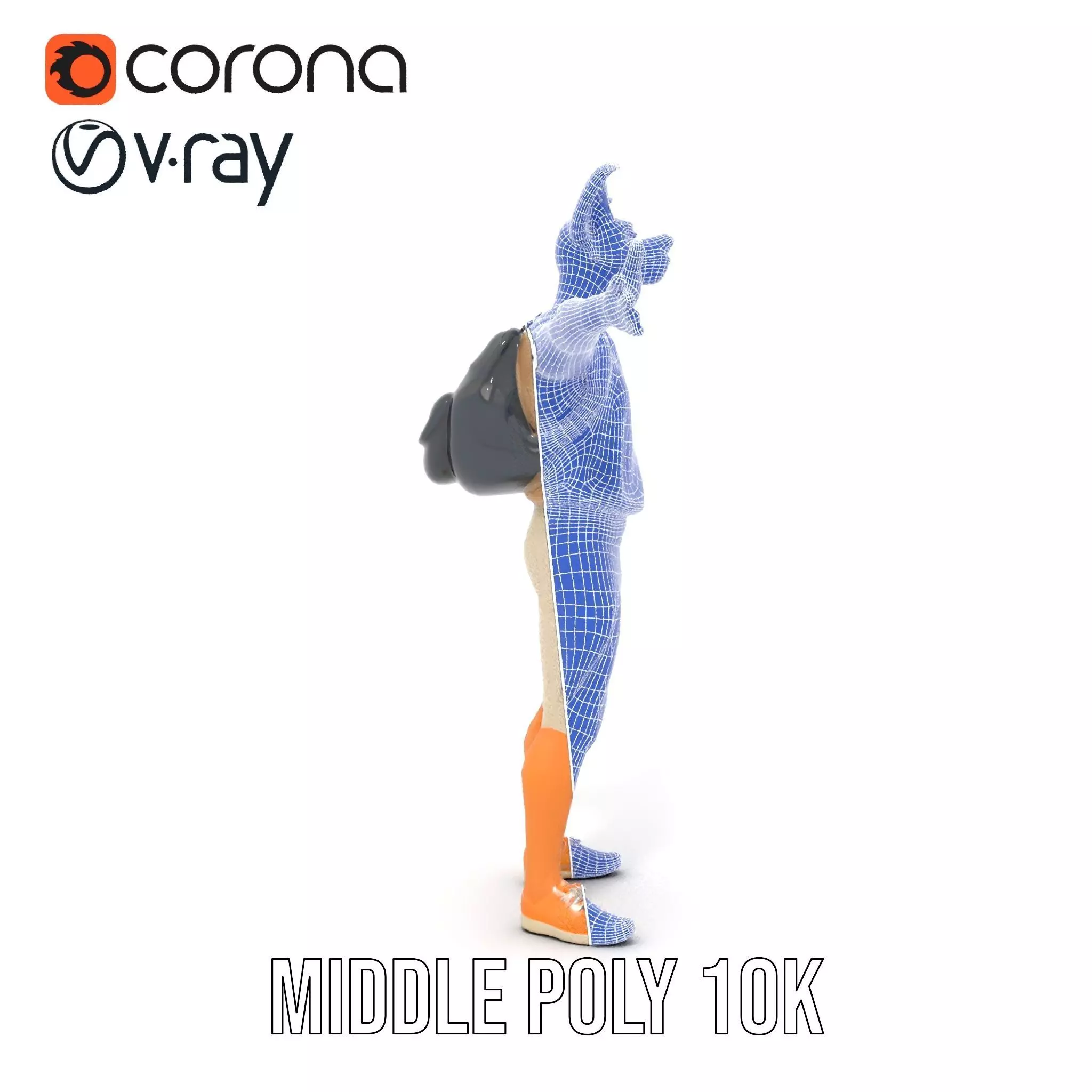 Animated Character DogHuman Hybrid Model Pack Low-poly 3D model_28