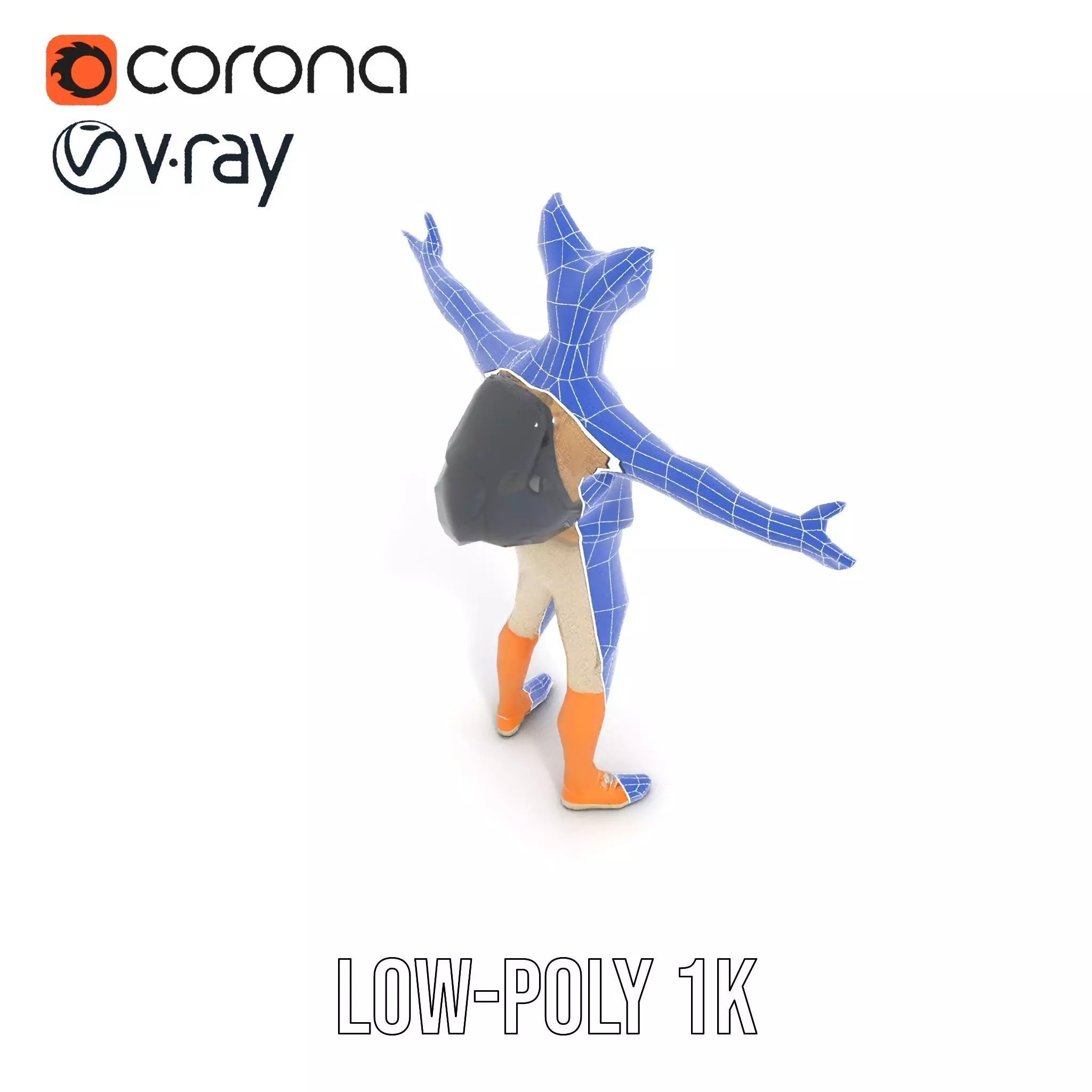 Animated Character DogHuman Hybrid Model Pack Low-poly 3D model_31