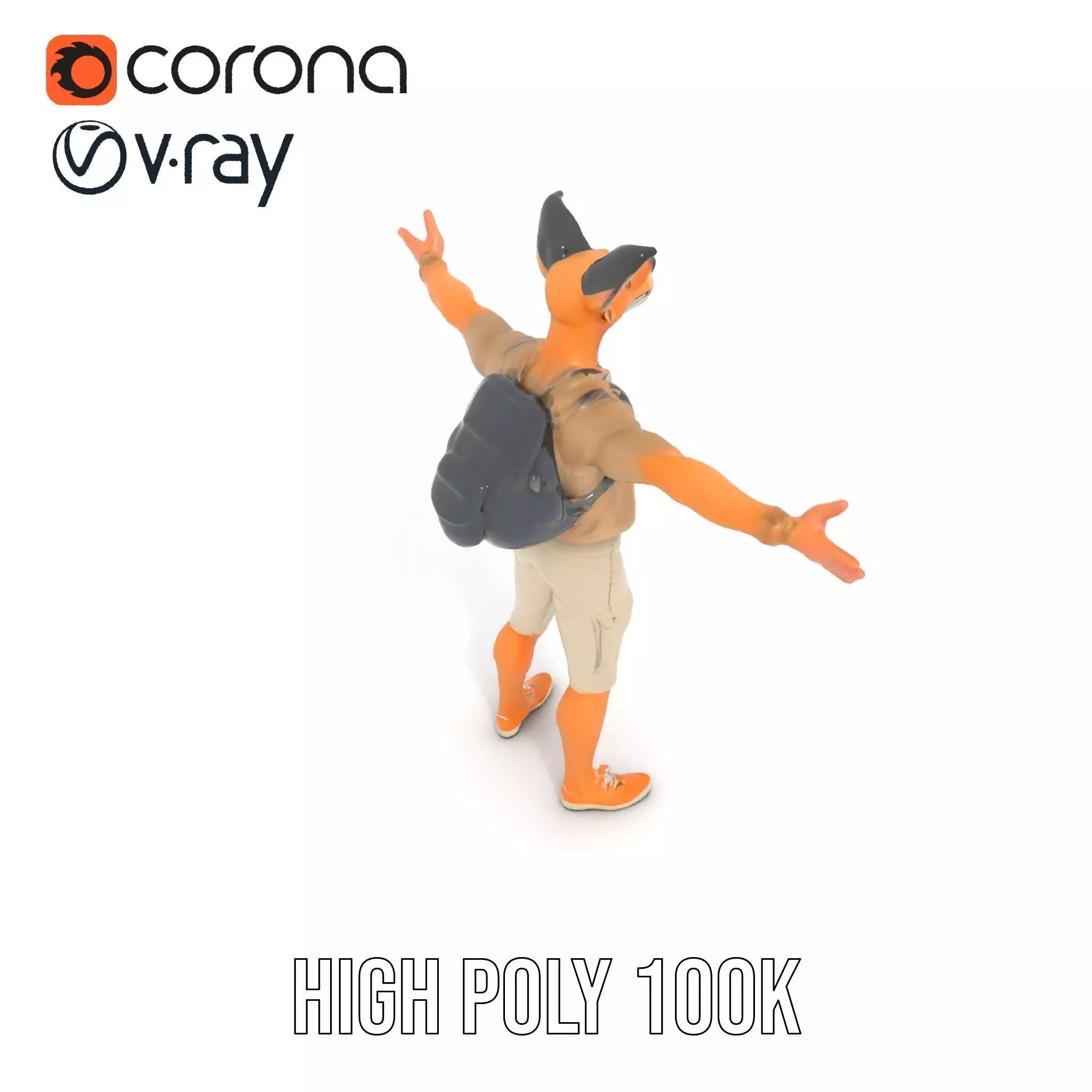 Animated Character DogHuman Hybrid Model Pack Low-poly 3D model_15