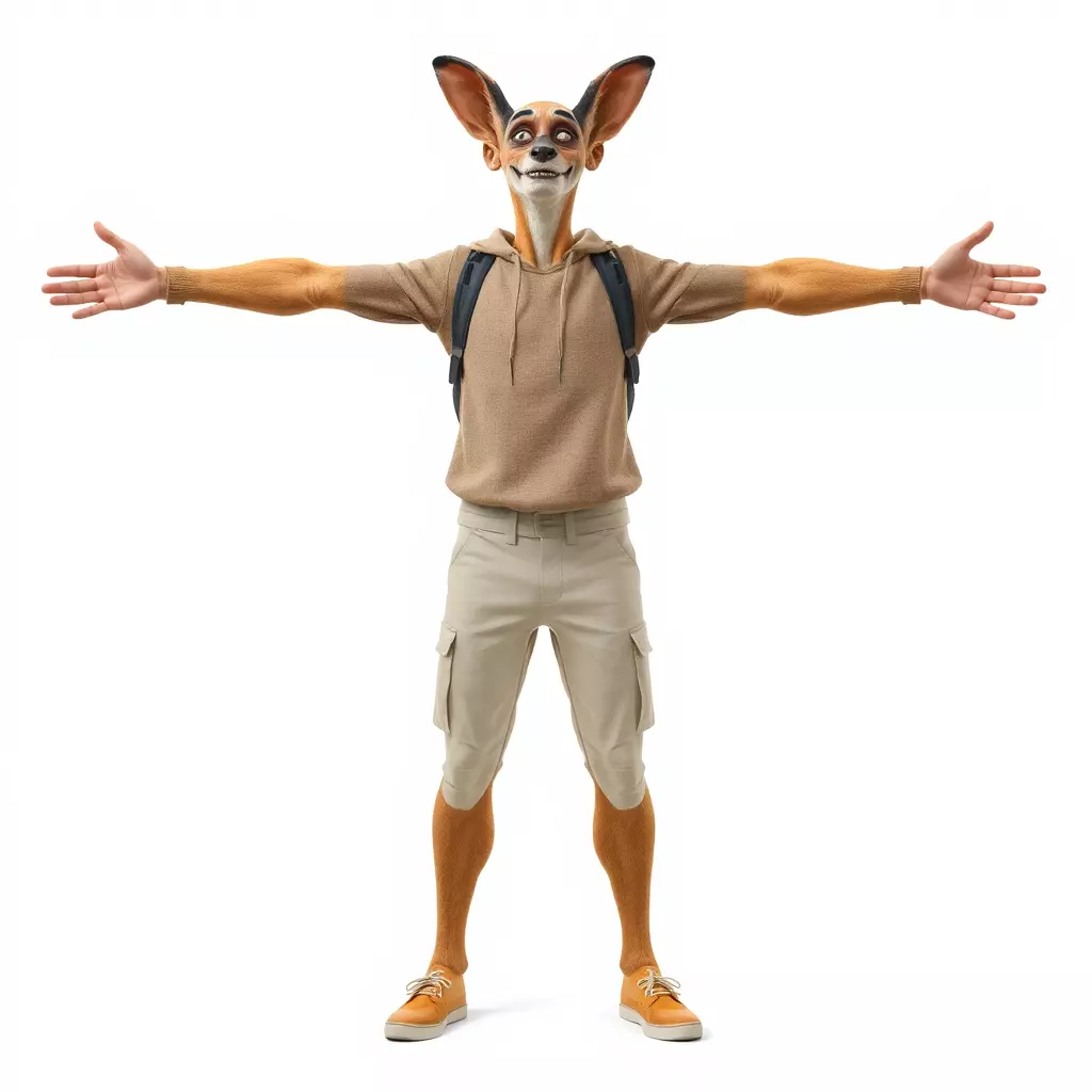 Animated Character DogHuman Hybrid Model Pack Low-poly 3D model_3