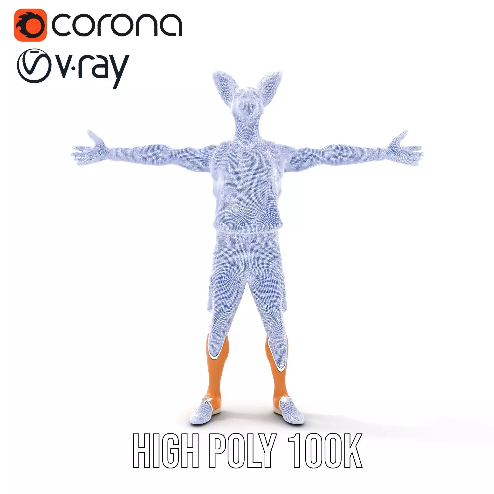 Animated Character DogHuman Hybrid Model Pack Low-poly 3D model_34