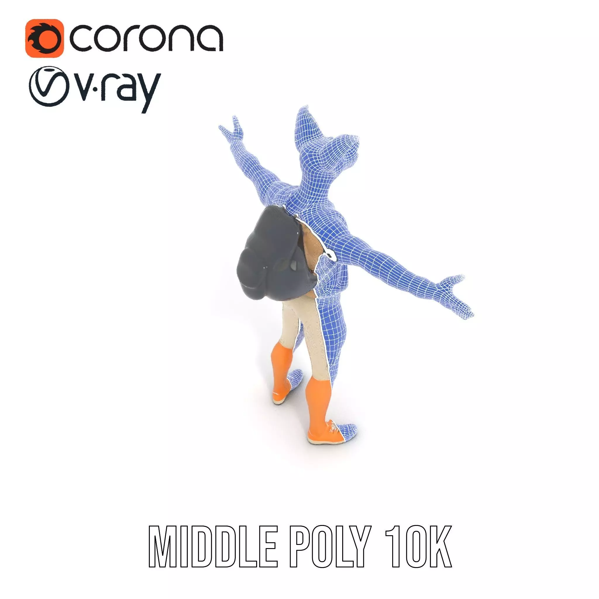 Animated Character DogHuman Hybrid Model Pack Low-poly 3D model_19