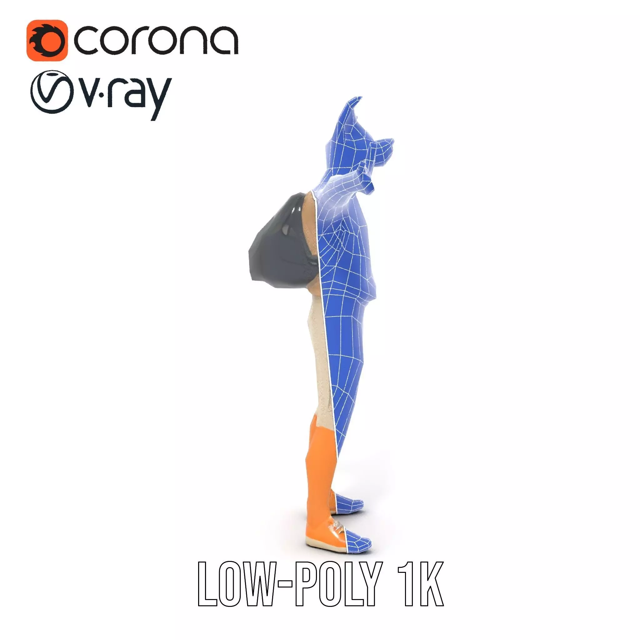 Animated Character DogHuman Hybrid Model Pack Low-poly 3D model_29